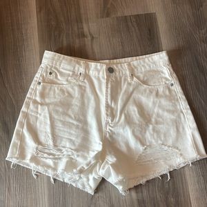 Articles of Society high waisted white jean shorts